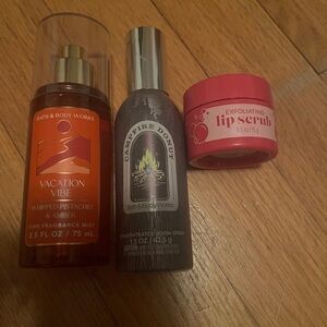 Bath & Body Works Orange Mist, room Spray, and Pink Lip Scrub Set price firm